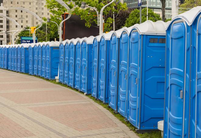 portable restrooms stationed outside of a high-profile event, with attendants available for assistance in Hawthorn Woods IL